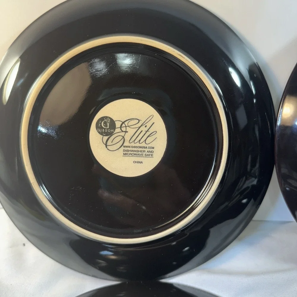 Gibson Elite Midnight Palm Salad Dessert Plates 8.25